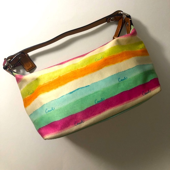 Coach Colorful Watercolor Top Handle Small Clutch - Picture 6 of 9